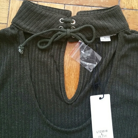 Olive Tunic Blouse LELA size Large - Picture 8 of 13